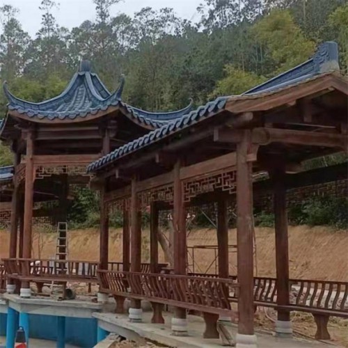 阜新防腐木廊架 广场户外木纹廊架 庭院简易廊架 可定制安装
